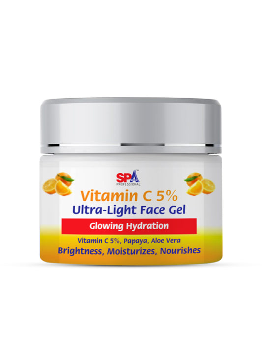 Vitamin C 5%-Ultra-Light Face Gel -Oil Free- Glowing Hydration, Brightness, Moisturizes, Nourishes, Soften-50ml