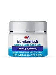 Kumkumadi Ultra-Light Face Gel - Oil-Free- Skin-lightening, Anti-Aging, Glowing, Hydration- Saffron, Kumkumadi & Aloe Vera Water-50ml