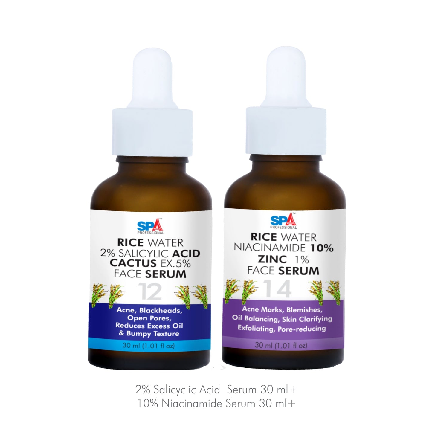 Salicylic Acid + Cactus (PM), Niacinamide + Zinc (AM) 30ml each Serum For  Acne Control, Acne Mark, Oil Control, Pore Minimizer, Suits All Skin Types