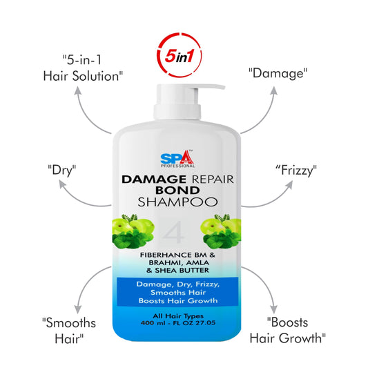 Damage repair hair Bond Shampoo - Damage, Dry, Frizzy, Smooths Hair, Boosts Hair Growth-400ml
