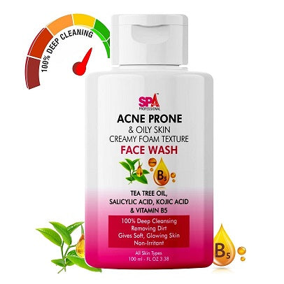 Acne Porn & Oily Skin Creamy Foam Texture Face Wash- 100% Deep Cleaning, removing dirt, Prevents Pimple, Glowing skin. -100ml