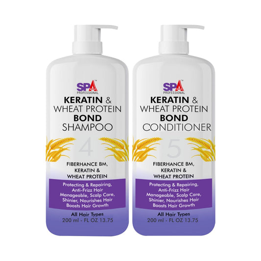 Keratin & Wheat Protein Bond Shampoo & Conditioner - For Anti-Frizz Hair, Strengthen, Nourishes Hair, Boosts Hair Growth