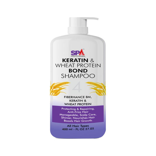 Keratin & Wheat Protein Bond Shampoo- Protecting & Repairing, Anti-Frizz Hair, Manageable, Nourishes Hair, Boosts Hair Growth-400ml