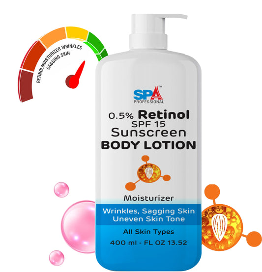 Retinol 0.5% Body Lotion with SPF 15- Moisturizing, Skin Wrinkles, Sagging Skin, Protects sun damage-400ml