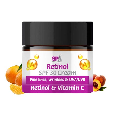 Retinol with SPF 30 Face Cream - Anti-Aging Powerhouse, wrinkles & UVA/UVB- Retinol & Vitamin C, Peach-50+50 ml