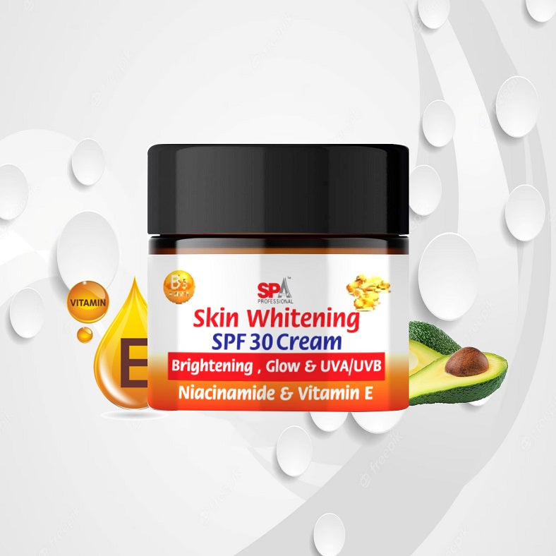 Skin whitening face Cream with SPF 30 -Shine, Glow & UVA/UVB- Niacinamide & Vitamin E, Avocado-50+50ml