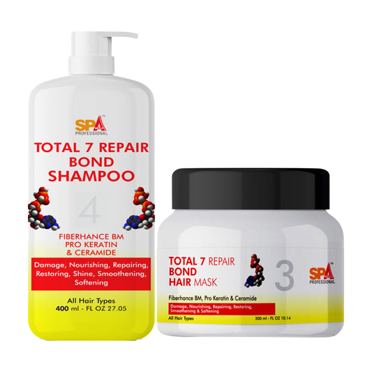 Total Repair 7 Bond Shampoo 400ML & Hair Mask 300 ML For Damage, Nourishing, Repairing, Restoring, Shine, Smoothening, Softening